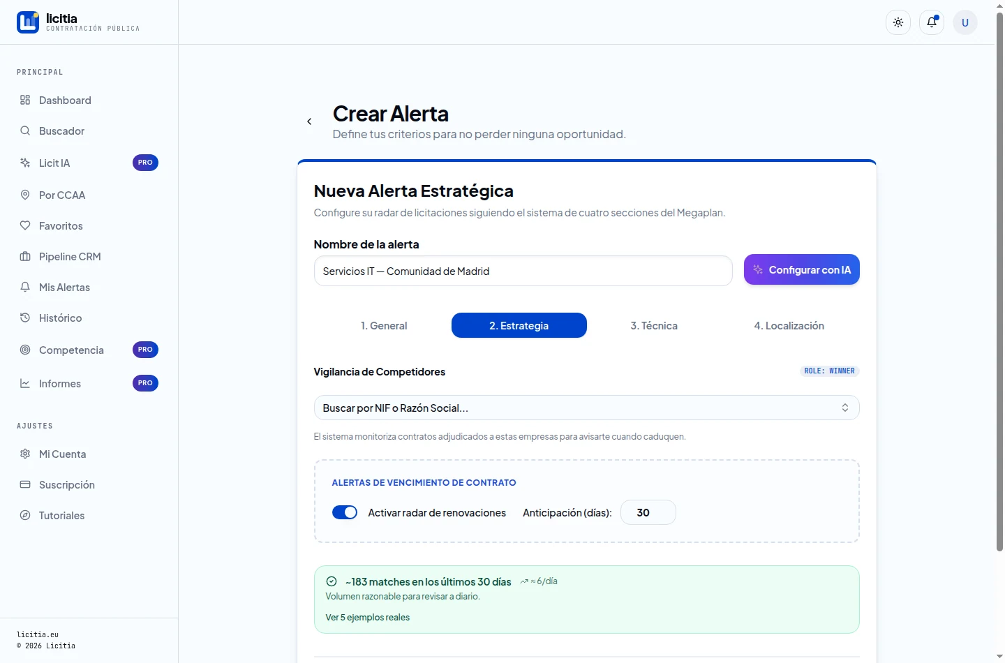 Radar de renovaciones activado